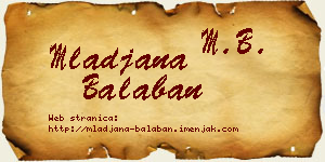 Mlađana Balaban vizit kartica